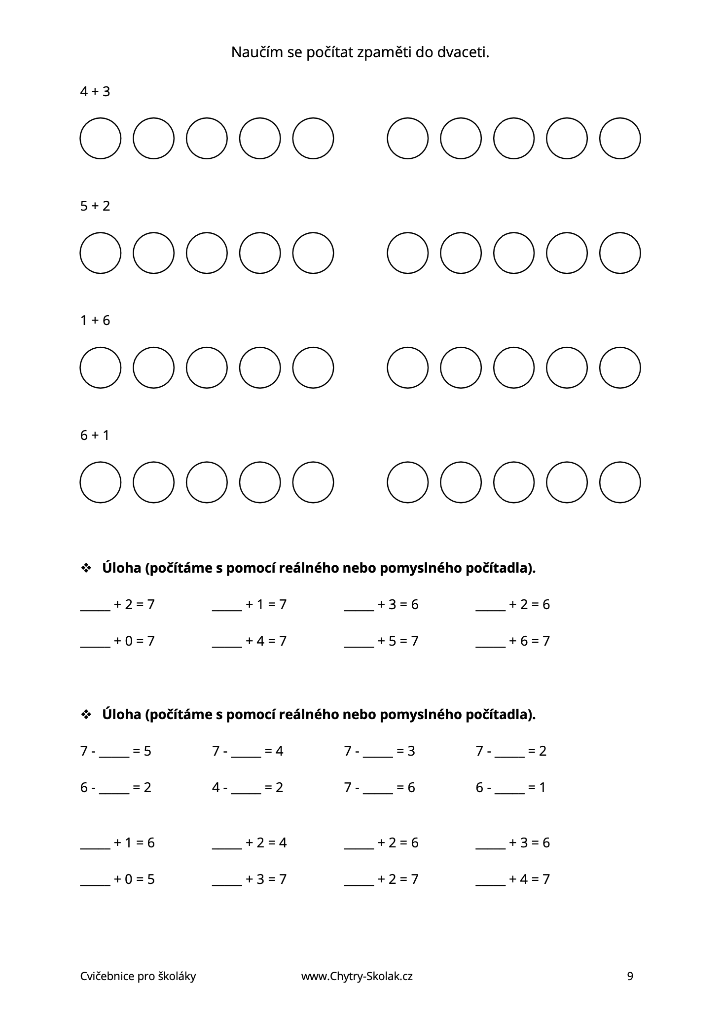 Naučím se počítat zpaměti do 20
